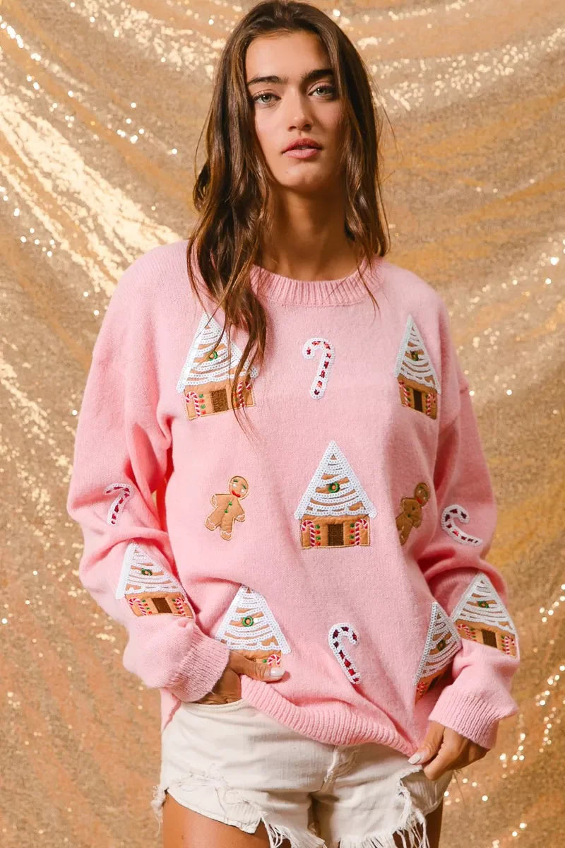 Image of Adrienne | Women's Crew Neck Novelty Sweater