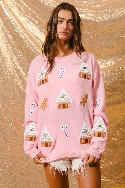 Image of Adrienne | Women's Crew Neck Novelty Sweater