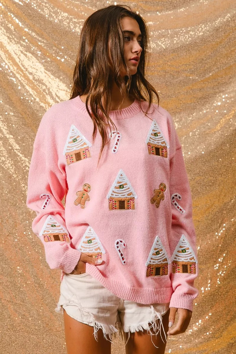 Image of Adrienne | Women's Crew Neck Novelty Sweater