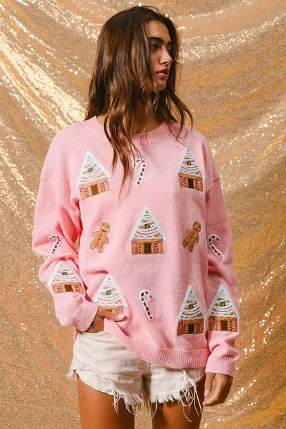 Image of Adrienne | Women's Crew Neck Novelty Sweater
