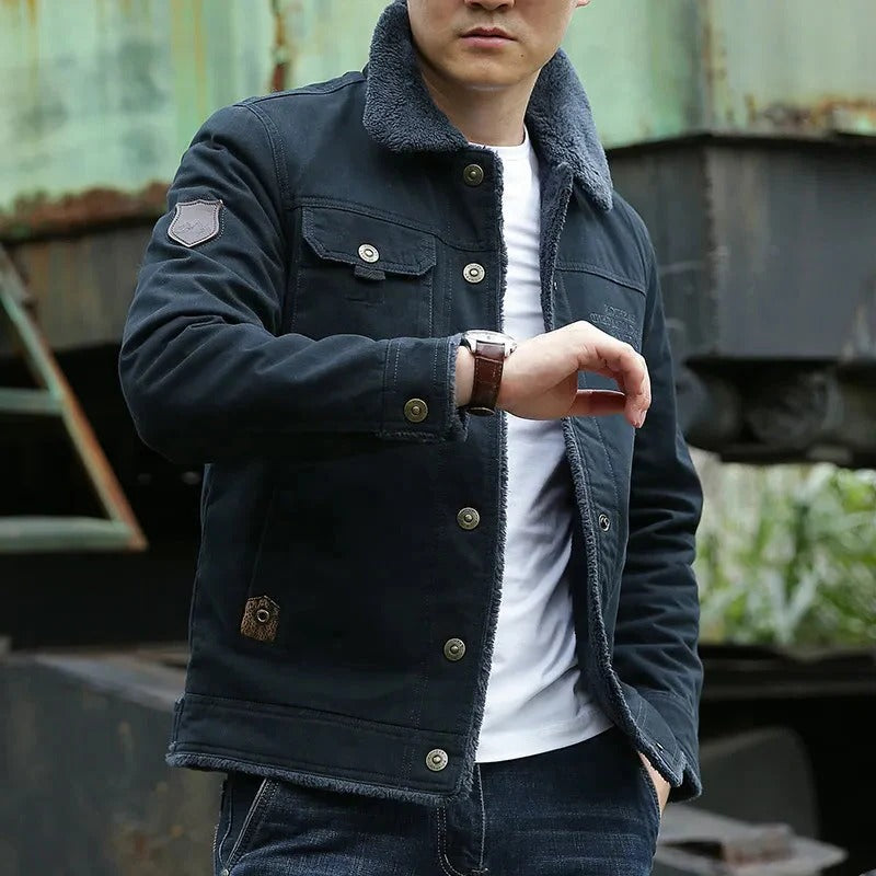 Men's Comfort Jacket Warm Waterproof Black - Fashinoza