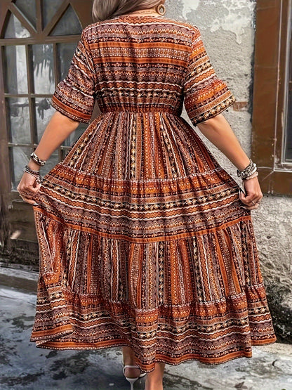 Vivienne Women's Printed Maxi Dress Flowy