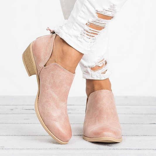 Aimee Women's Block Heel Ankle Boots - Fashinoza