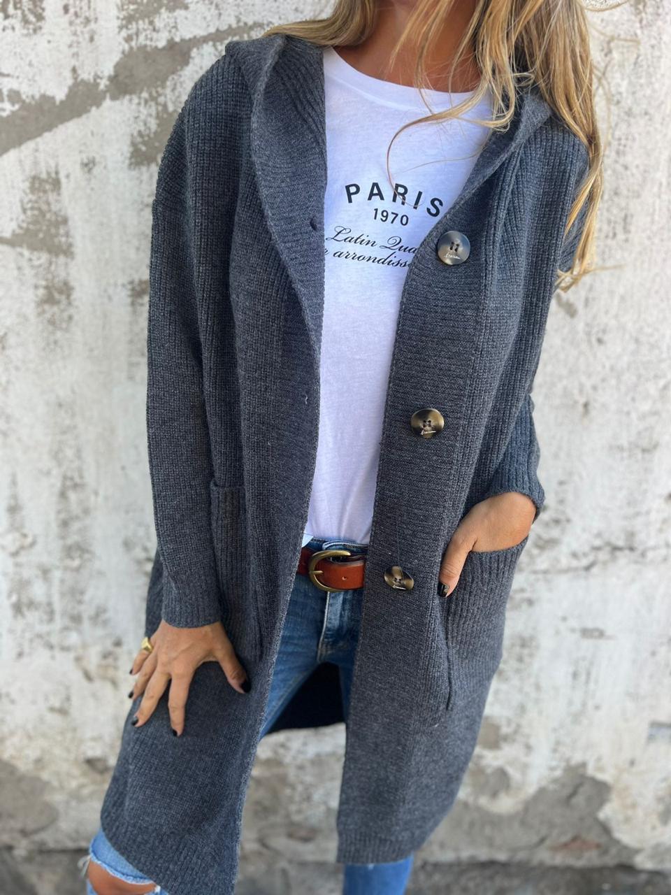 Image of Aimee | Women's Hooded Longline Cardigan