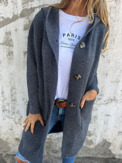 Image of Aimee | Women's Hooded Longline Cardigan