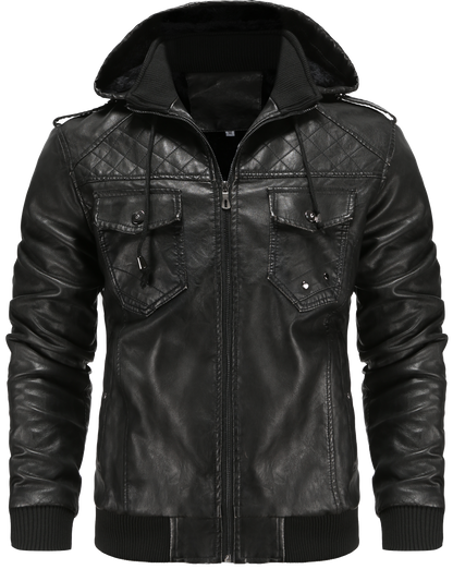 Men's Hooded Bomber Jacket - Fashinoza