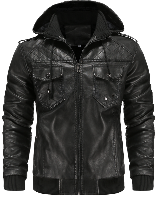 Men's Hooded Bomber Jacket - Fashinoza