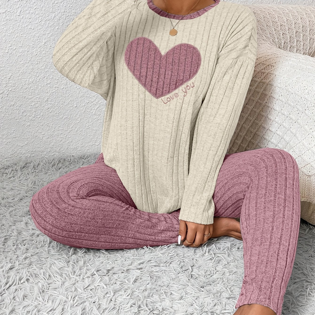 Image of Alana | Women's Long Sleeve Ribbed Two-Piece Set