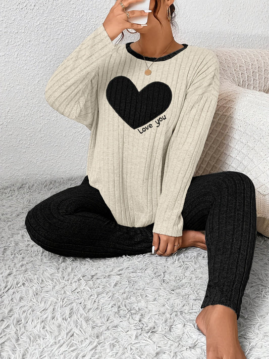 Women's Long Sleeve Ribbed Two Piece Set - Fashinoza
