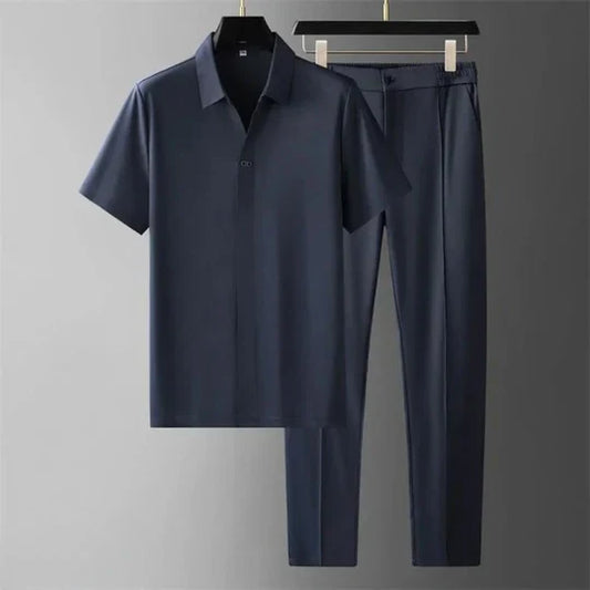 Men's Two-Piece Suit Set Wool Blend Transitional - Fashinoza