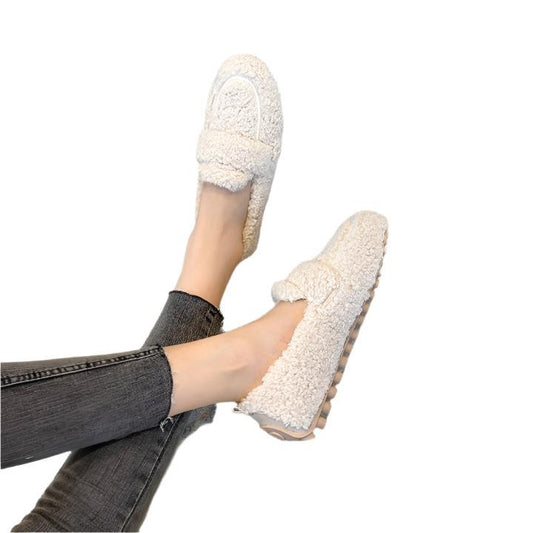 Women's Flat Loafers Textured Slip-On - Fashinoza