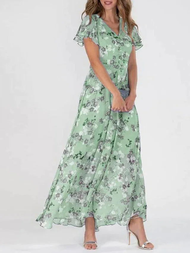 Allison Women's Floral Maxi Dress V-Neck