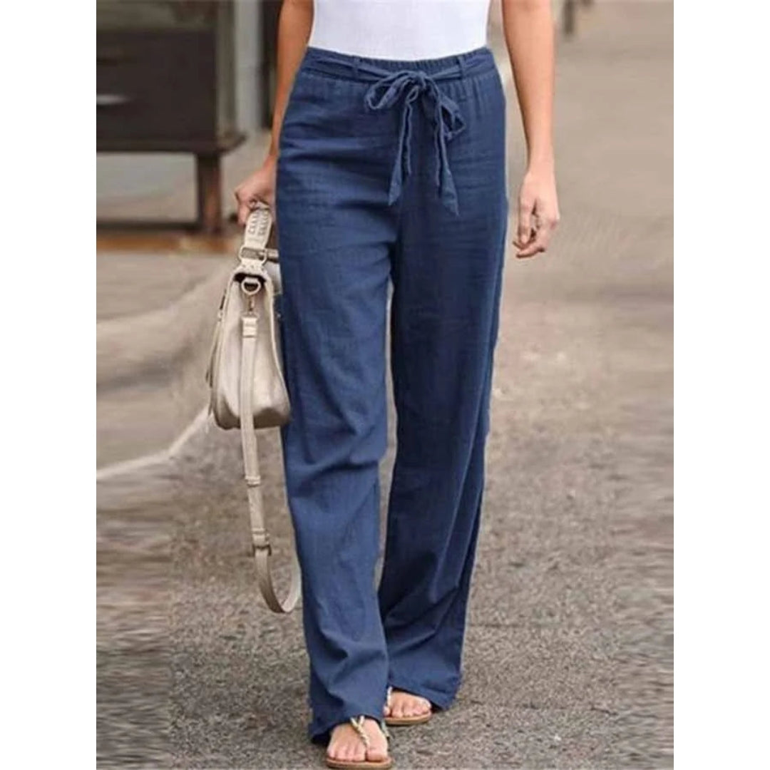 Women's Wide Leg Chino Pants - Fashinoza