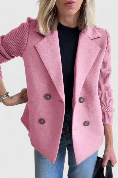 Knit Sleeve Tailored Blazer