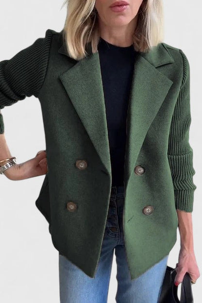 Knit Sleeve Tailored Blazer