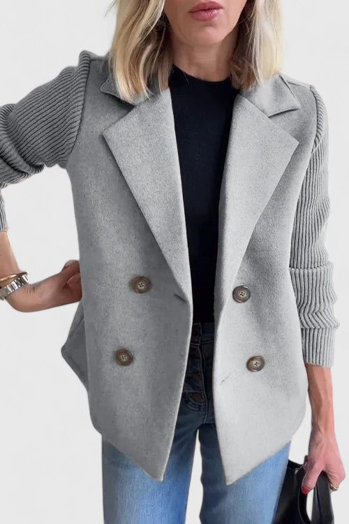 Knit Sleeve Tailored Blazer