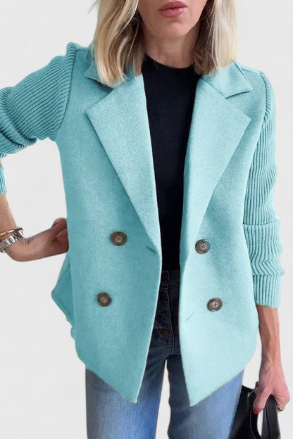 Knit Sleeve Tailored Blazer