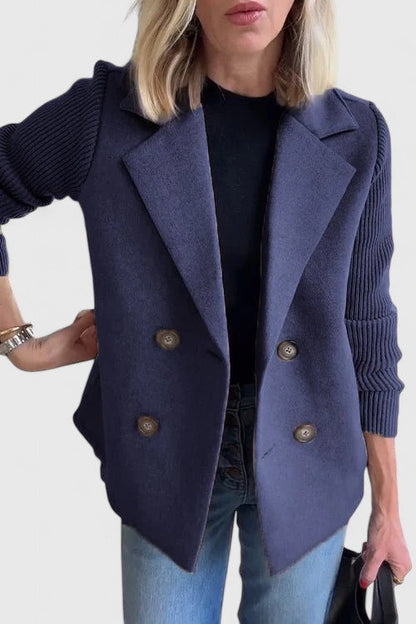 Knit Sleeve Tailored Blazer