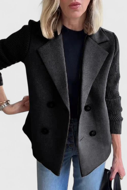 Knit Sleeve Tailored Blazer