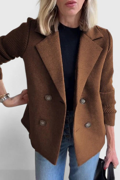 Knit Sleeve Tailored Blazer