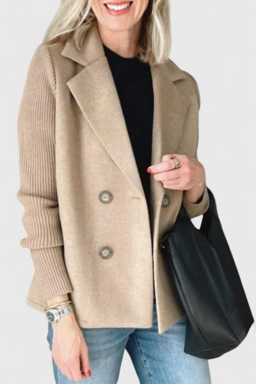 Knit Sleeve Tailored Blazer