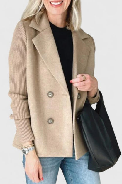 Knit Sleeve Tailored Blazer
