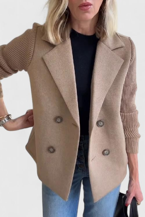 Knit Sleeve Tailored Blazer