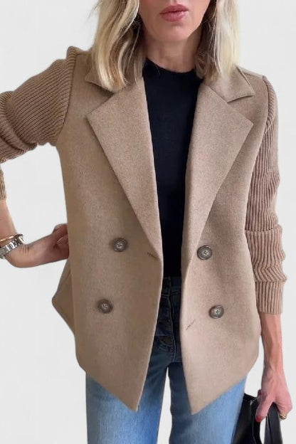 Knit Sleeve Tailored Blazer
