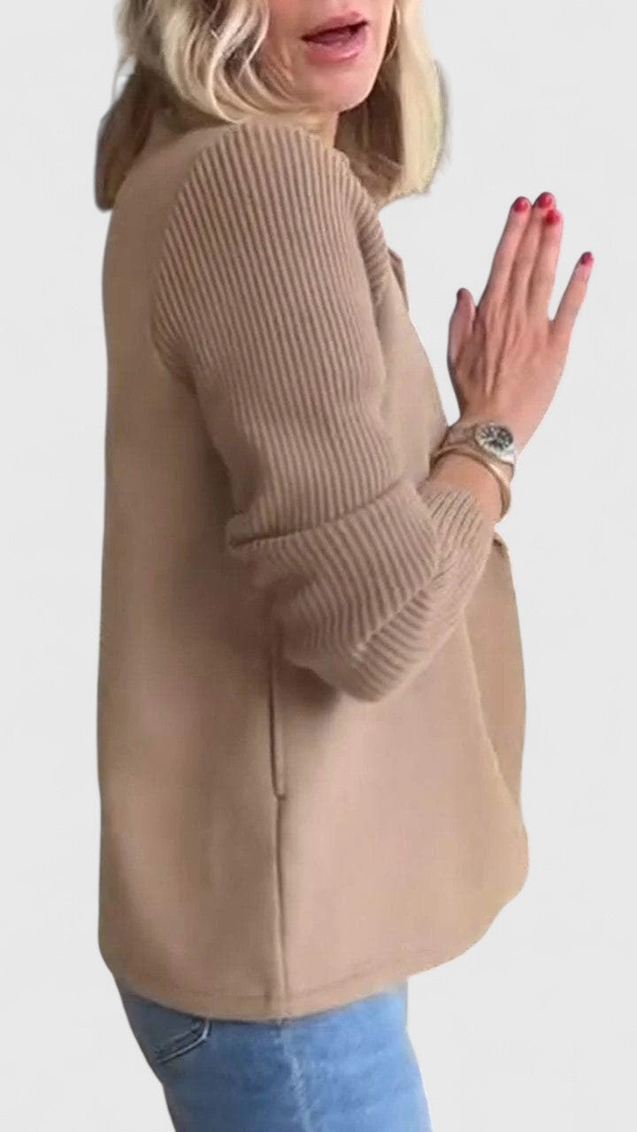 Knit Sleeve Tailored Blazer