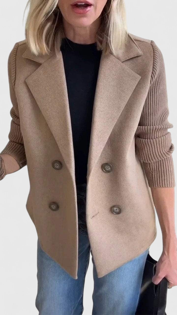 Knit Sleeve Tailored Blazer