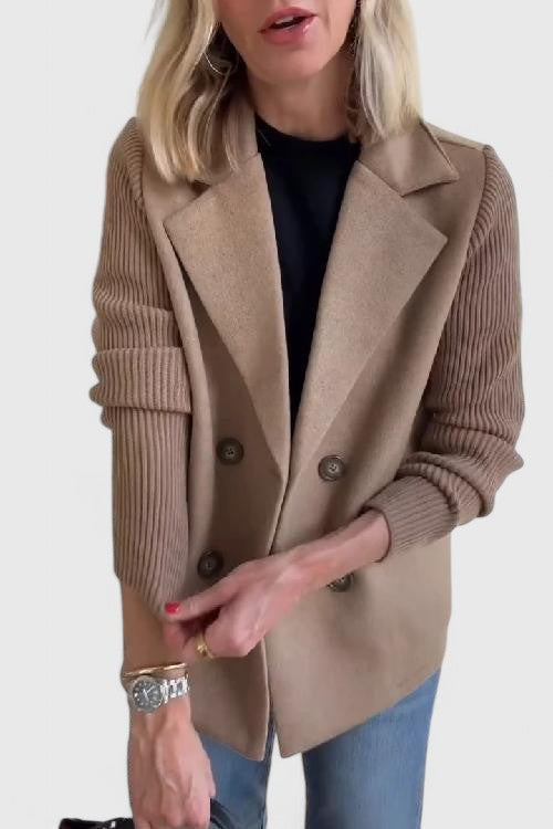 Knit Sleeve Tailored Blazer
