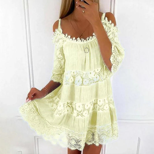 Women's Cold Shoulder Mini Dress - Fashinoza