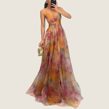 Women's V-Neck Maxi Dress Spaghetti Strap - Fashinoza
