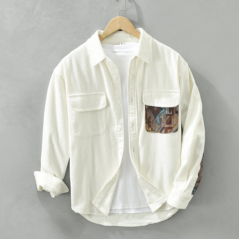 Anthony Men's Corduroy Long Sleeve Shirt - Fashinoza