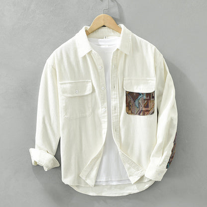 Anthony Men's Corduroy Long Sleeve Shirt - Fashinoza