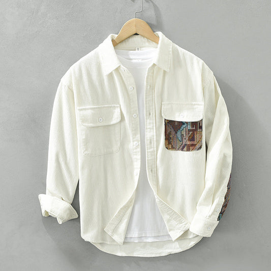 Anthony Men's Corduroy Long Sleeve Shirt - Fashinoza