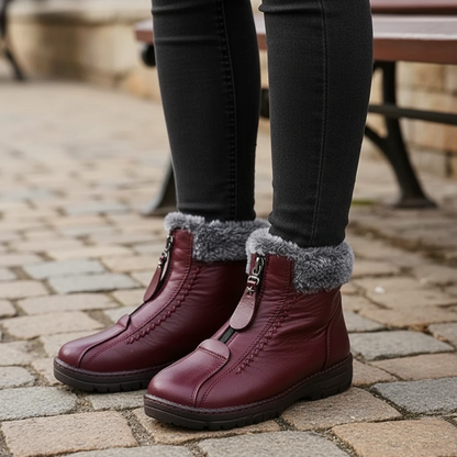 Fur-Lined Zip Ankle Boots