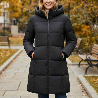 Hooded Longline Quilted Puffer Coat