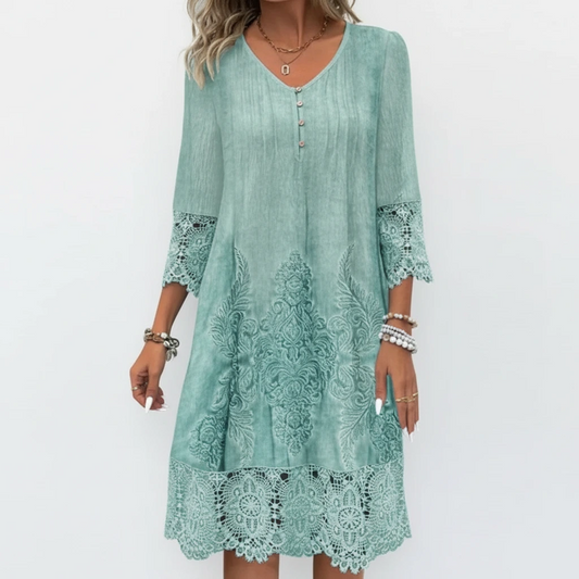 Lunaria | Women’s Floral Lace Sleeve Summer Dress