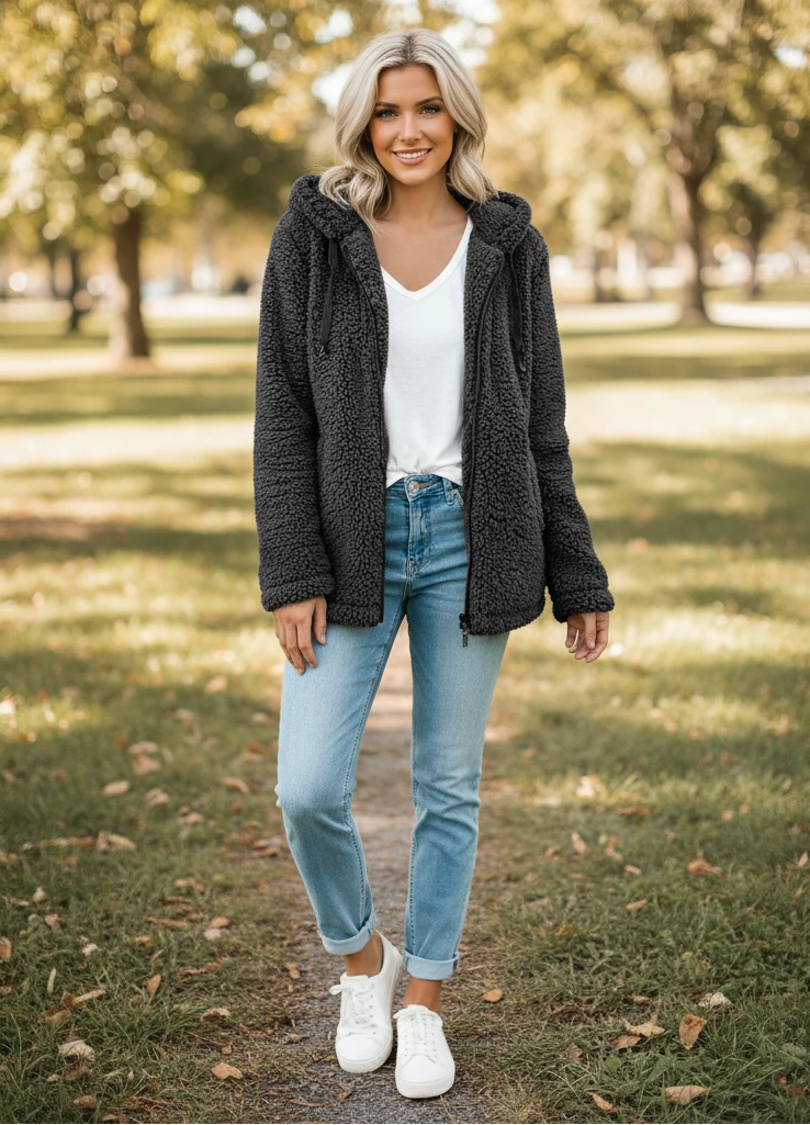 Women’s Cozy Teddy Hooded Jacket