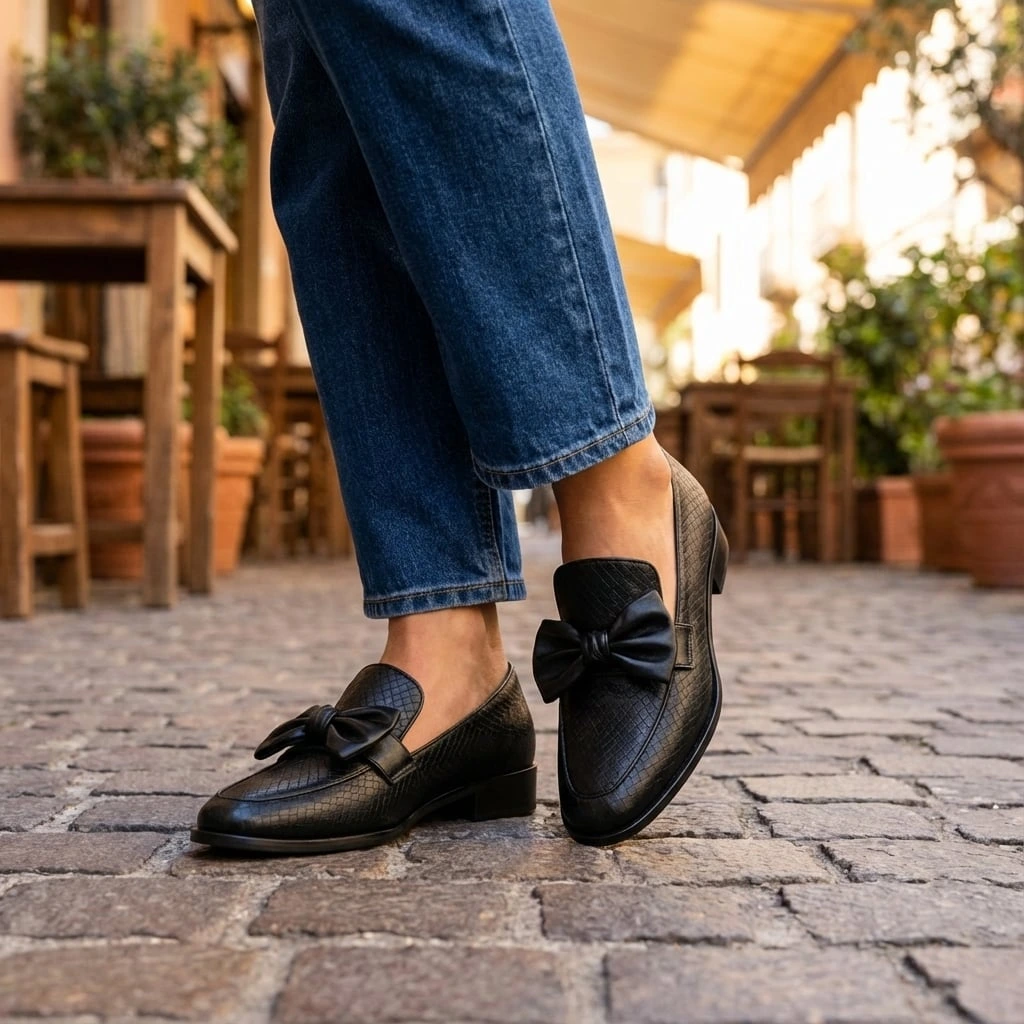 Bow-Detail Classic Loafers
