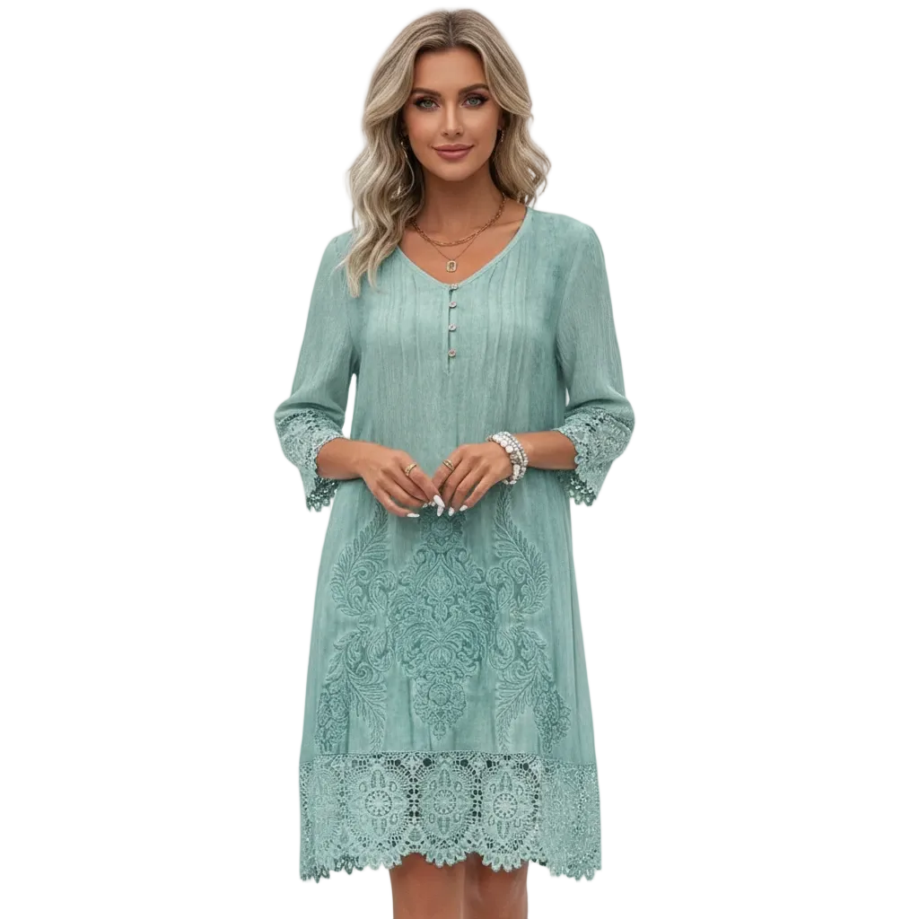 Lunaria | Women’s Floral Lace Sleeve Summer Dress