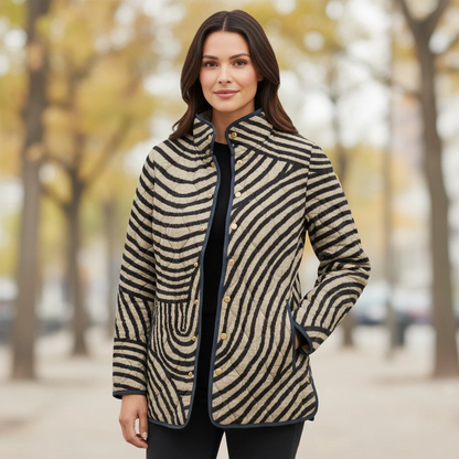 Women’s Patterned Quilted Snap Jacket