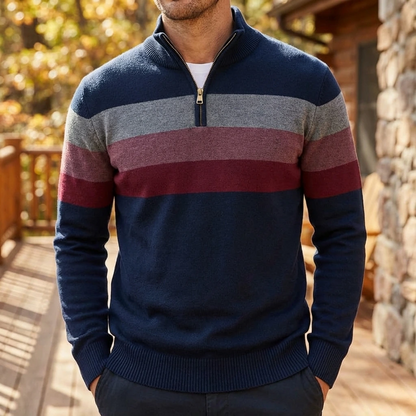Half-Zip Striped Pullover
