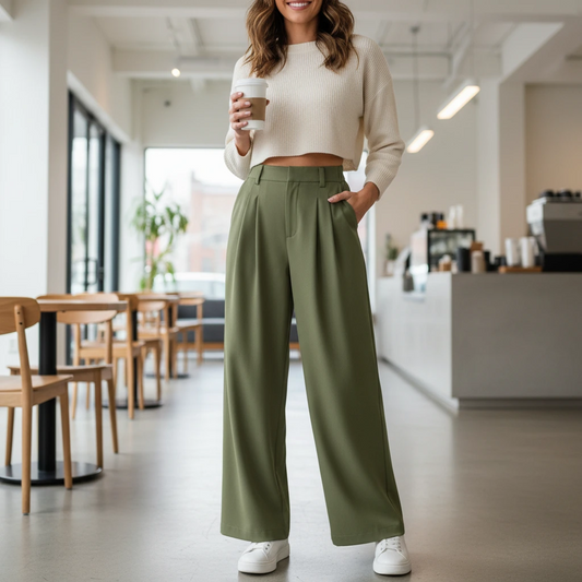 High-Waist Wide-Leg Trousers