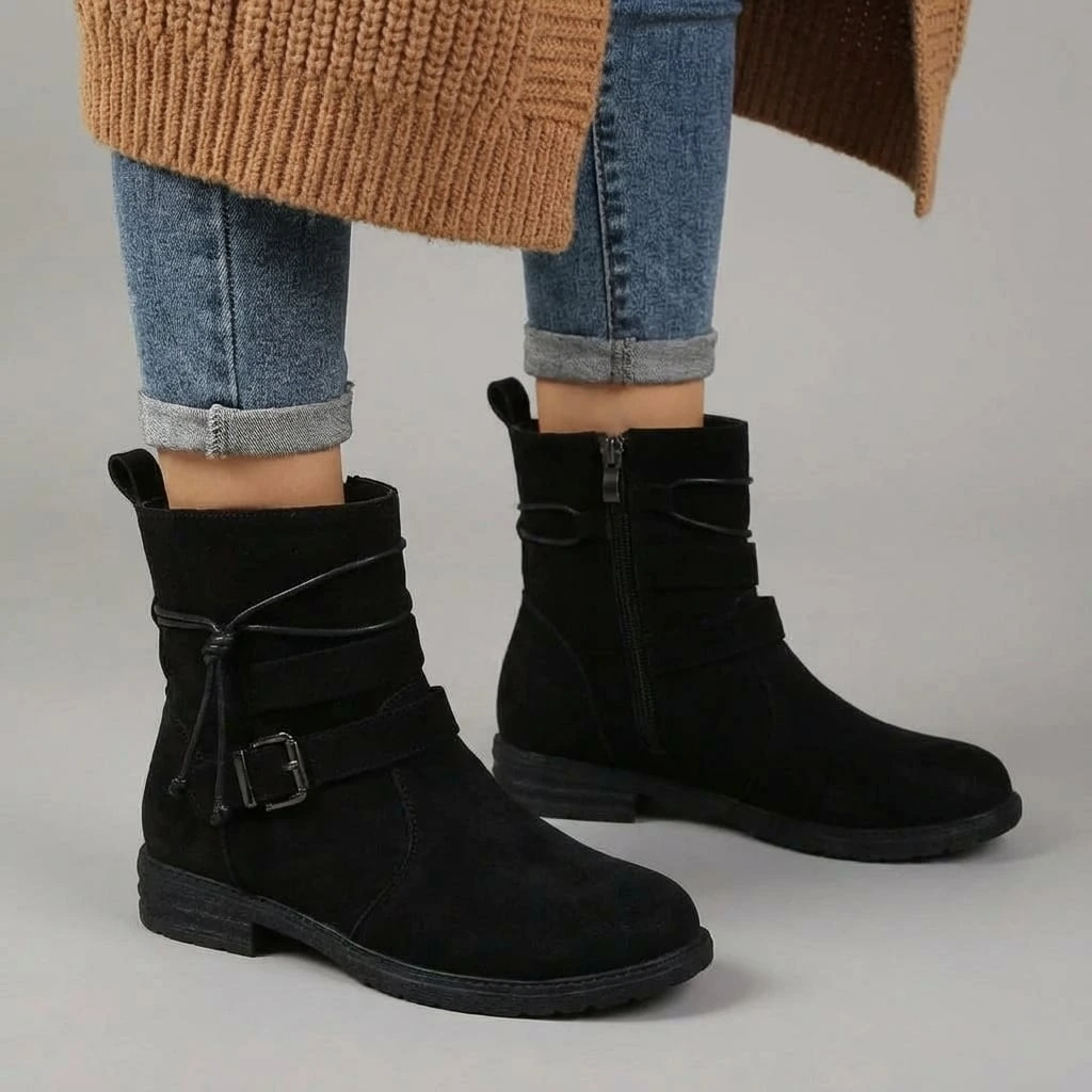 Women's Buckle Detail Ankle Boots