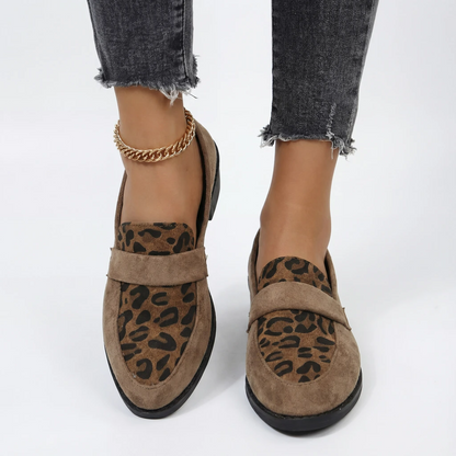 Women’s Leopard Block Heel Loafers