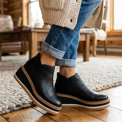 Orthopedic Everyday Platform Zip Ankle Boots
