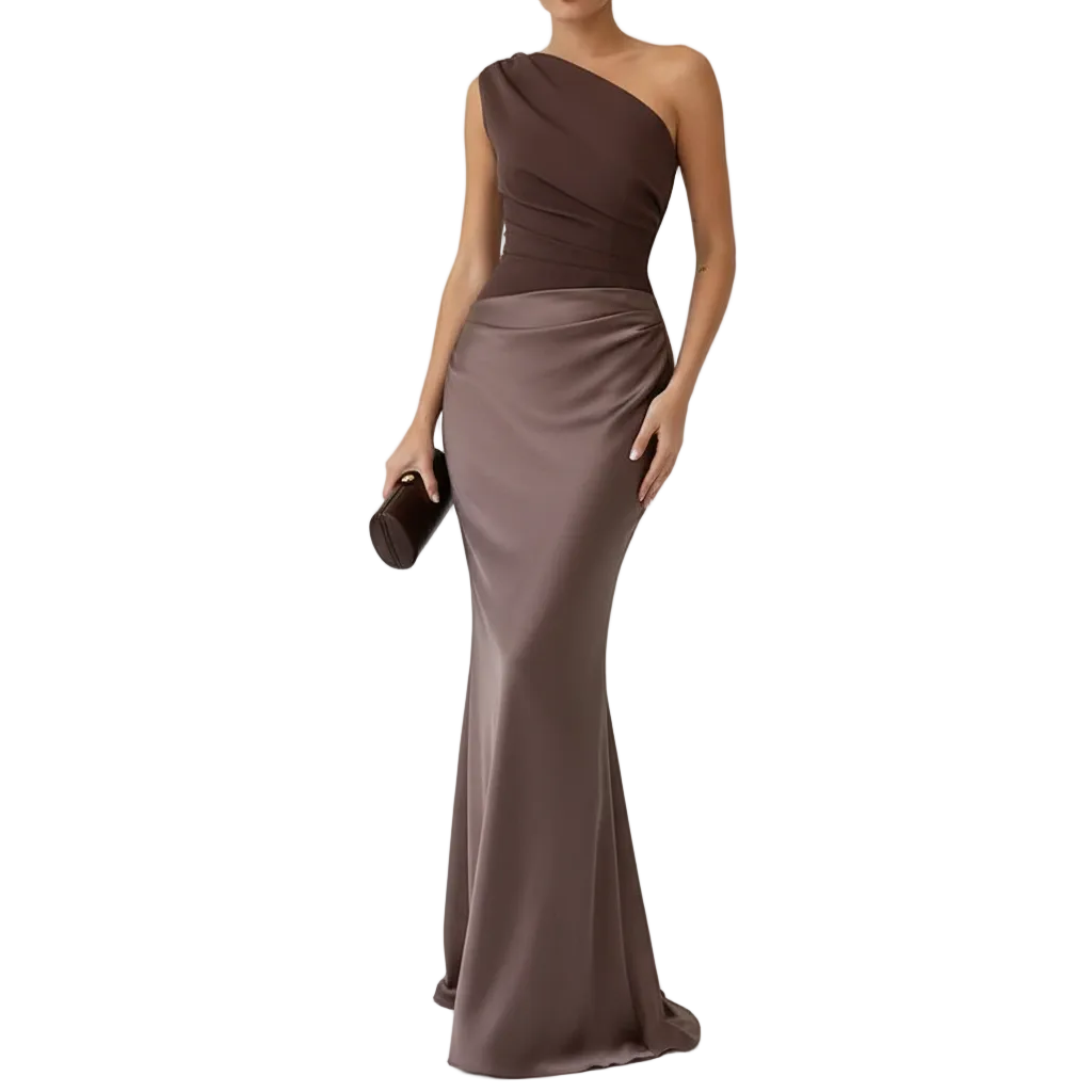 Serelisse | Women’s One Shoulder Pleated Maxi Evening Dress