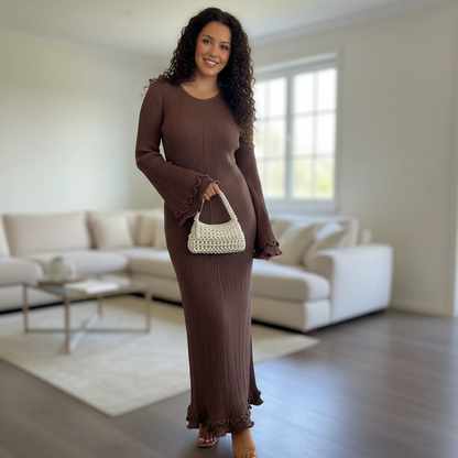 Ribbed Long Sleeve Maxi Dress